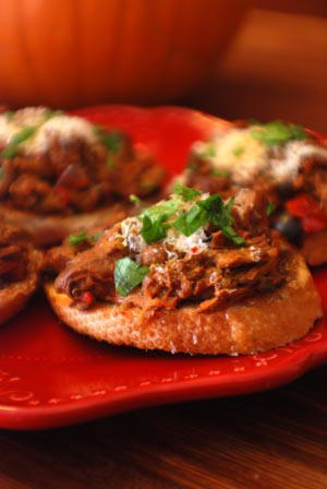 Bruschetta with Golden Chanterelle Mushrooms and Sun Dried Tomatoes appetizer recipe. By Beyond Wonderful Mushroom Expert, Charmoon Richardson.